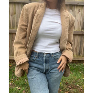Vintage Polish Corduroy Riding Blazer Camel Equestrian